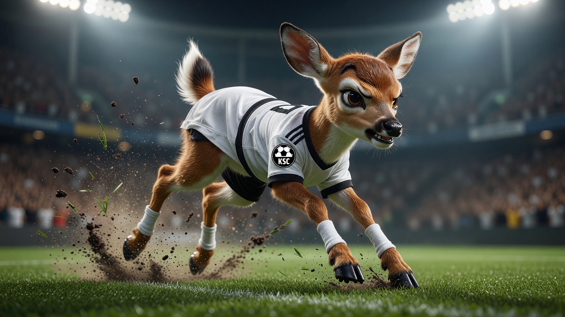 Aggro Bambi, das Maskottchen des Kirchberg Soccer Cafe