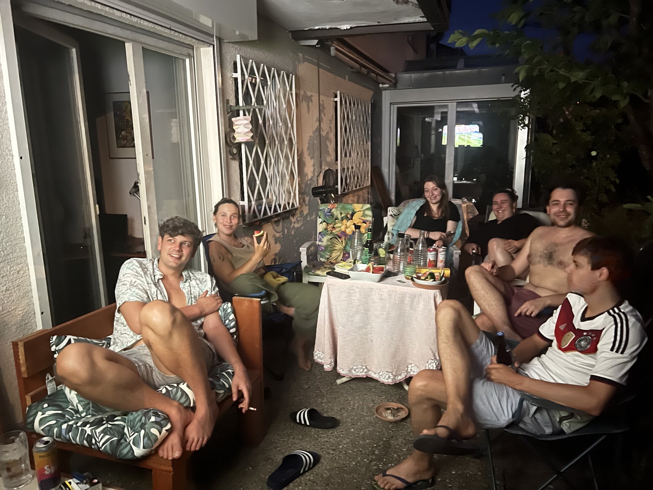 Abendrunde auf der Terrasse des Kirchberg Soccer Cafe in Rohrbronn